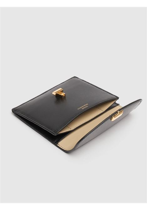 Black T-Lock Leather Card Holder Toteme - women TOTEME | 251WAM0042LE0025001