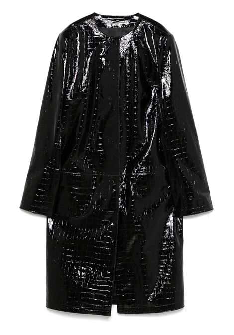Black croco embossed leather coat Toteme - women TOTEME | 252WRO0219LE0129001