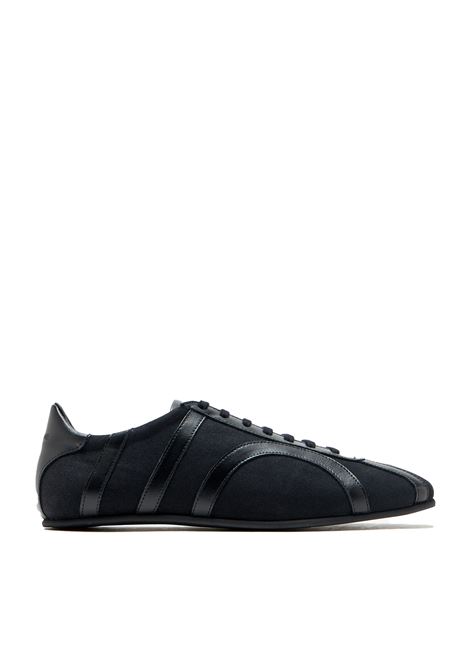Black leather-detail low-top sneakers Toteme - women
