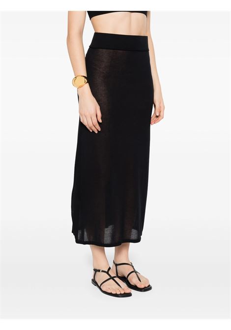 Gonna lunga in maglia in nero Toteme - donna TOTEME | 253WRB0304YA0079001