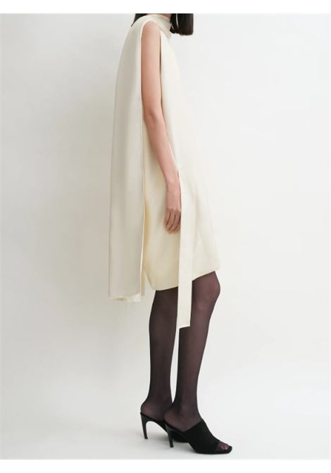 Abito satinato con foulard in avorio Toteme - donna TOTEME | 253WRD0198FB0382116