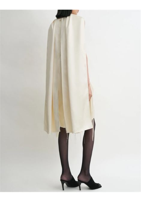 Abito satinato con foulard in avorio Toteme - donna TOTEME | 253WRD0198FB0382116