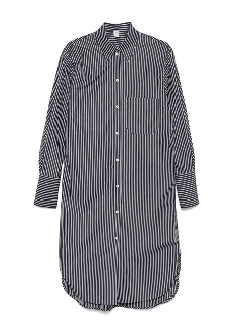 Black and white Striped kimono-sleeve shirtdress Toteme - women