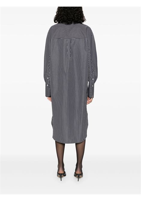 Black and white Striped kimono-sleeve shirtdress Toteme - women TOTEME | 253WRD0201FB0436046