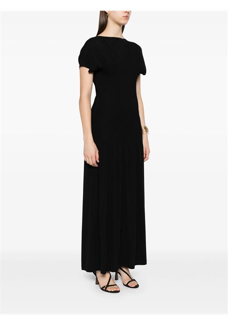 Black knife-pleated jersey dress Toteme - women TOTEME | 253WRD0202FB0162001