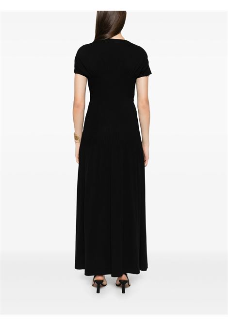 Black knife-pleated jersey dress Toteme - women TOTEME | 253WRD0202FB0162001