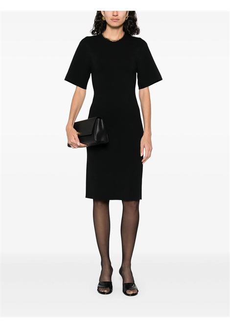 Black fine-knit midi dress Toteme - women TOTEME | 253WRD0232YA0187001