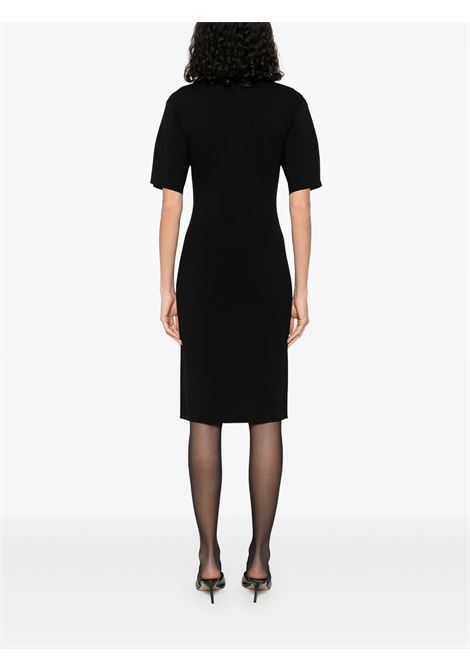 Black fine-knit midi dress Toteme - women TOTEME | 253WRD0232YA0187001