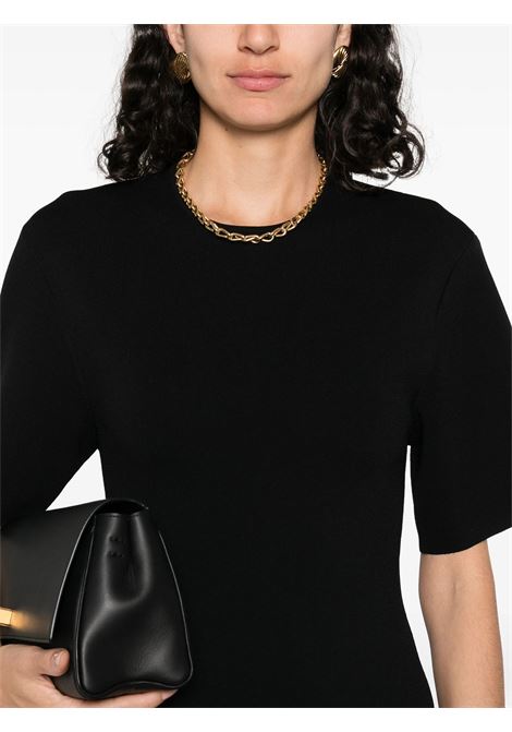Black fine-knit midi dress Toteme - women TOTEME | 253WRD0232YA0187001