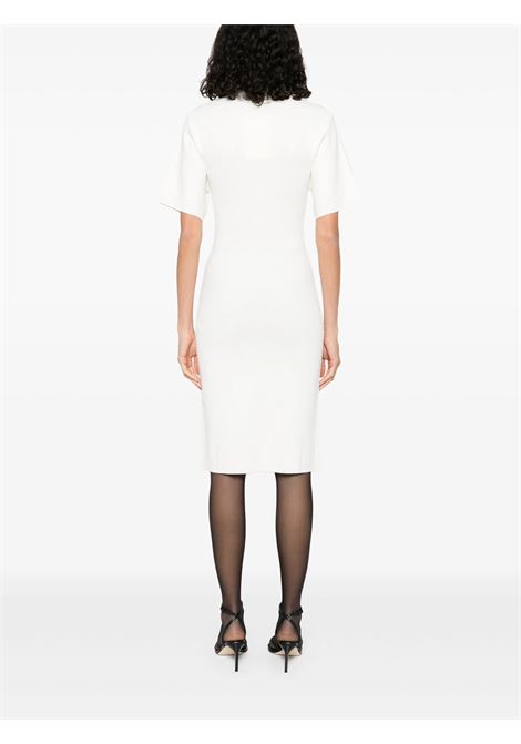White fine-knit midi dress Toteme - women TOTEME | 253WRD0232YA0187047