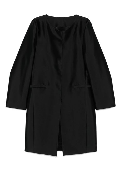 Black collarless silk coat Toteme - women TOTEME | 253WRO0213FB0429001
