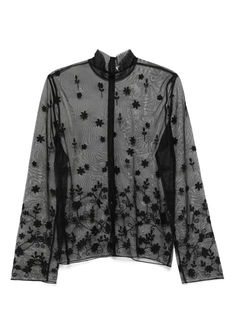 Black floral tulle blouse Toteme - women TOTEME | 253WRT0546FB0431268
