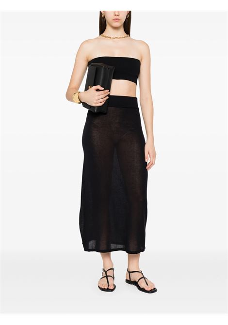 Black bandeau knit top Toteme - women TOTEME | 253WRT0574YA0187001