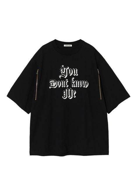 T-shirt You don't know me con zip in nero Undercover - uomo UNDERCOVER | UP2E4811BLK