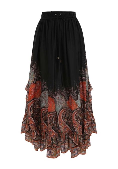Maxi gonna con volant Rhiannon in nero Zimmermann - donna ZIMMERMANN | 3318SSS251BLKP