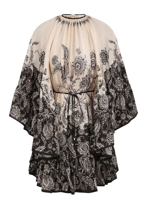 Black and cream Rhiannon Lantern Mini Dress Zimmermann - women ZIMMERMANN | 3420DSS251CRMBLKFLO
