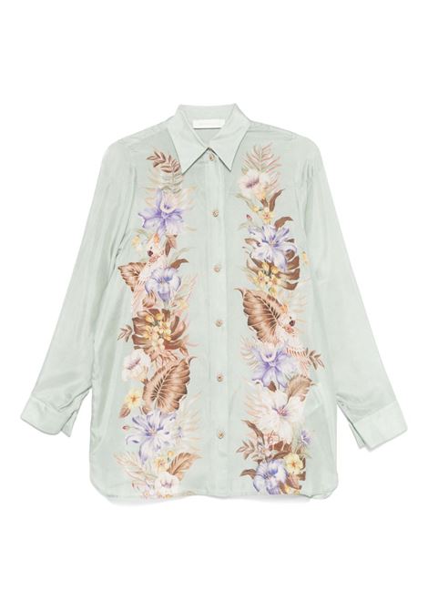 Camicia a fiori in seta verde salvia Zimmermann - donna ZIMMERMANN | 3523TSS254SGMTFL
