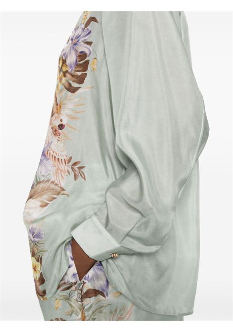 Camicia a fiori in seta verde salvia Zimmermann - donna ZIMMERMANN | 3523TSS254SGMTFL
