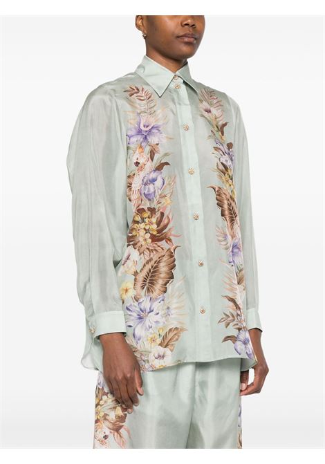 Camicia a fiori in seta verde salvia Zimmermann - donna ZIMMERMANN | 3523TSS254SGMTFL
