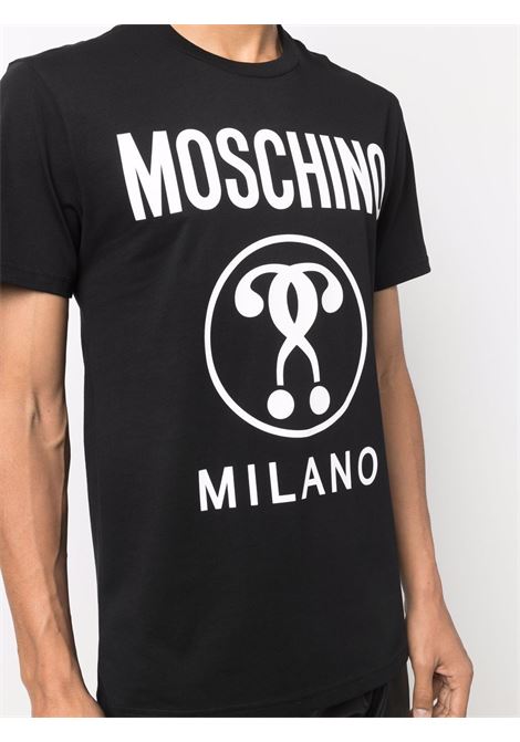 T-shirt con stampa nero - uomo MOSCHINO | A070320411555