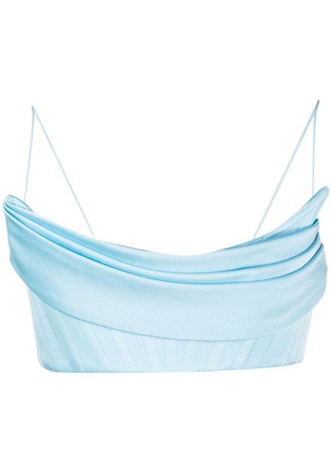 Corsetto crop con drappeggio in azzurro - donna ALEX PERRY | Top | T179LGHTBL