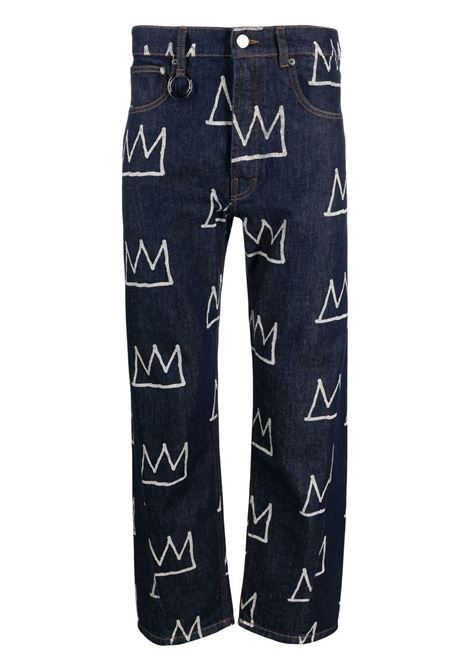 Blue all-over crown-print trousers - men ÉTUDES | E23MC570C00540BL