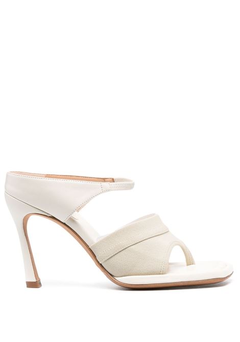 White 100mm thong-strap leather mules - women MAXMARA SPORTMAX | Mules | 2325210338600001