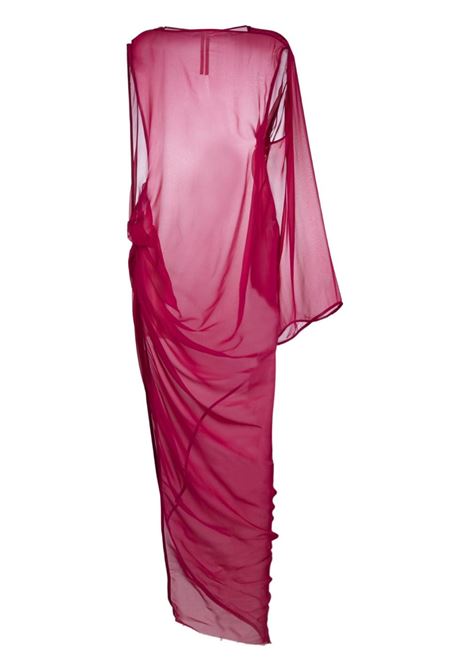 Abito asimmetrico semi-trasparente in rosa fucsia - donna RICK OWENS | Abiti | RO01C5580S23