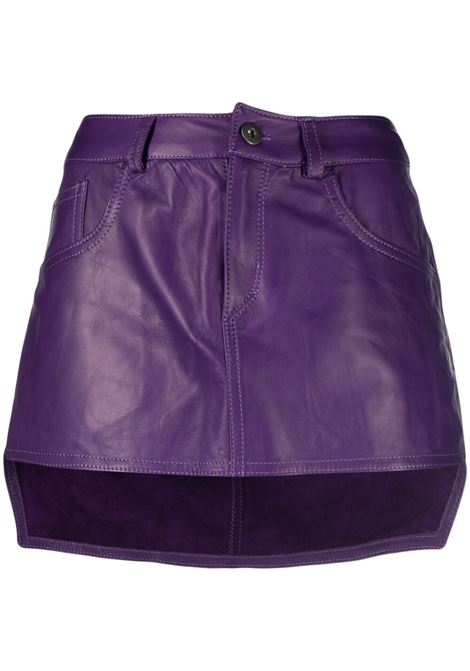 Purple crinkled-leather miniskirt - women SALVATORE SANTORO | Skirts | 44098DVLT