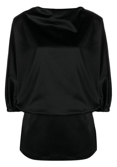 Top drappeggiato in nero - donna