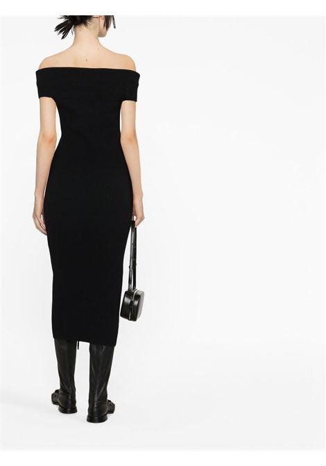 Black off-shoulder knitted dress - women TOTEME | 2316010325200