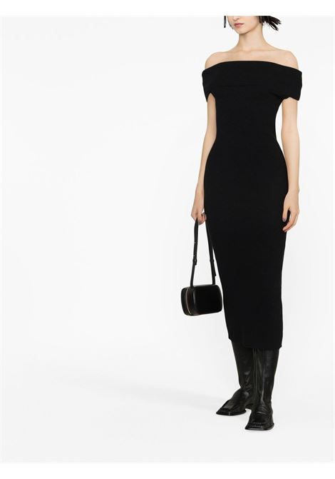 Black off-shoulder knitted dress - women TOTEME | 2316010325200