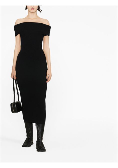 Black off-shoulder knitted dress - women TOTEME | 2316010325200
