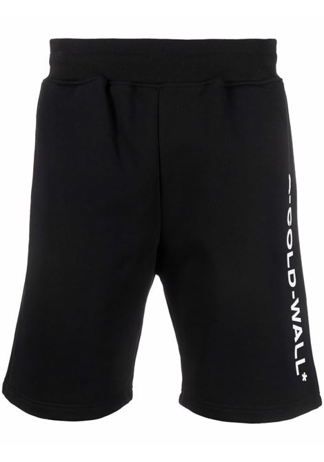 Black logo-print track bermuda - men A-COLD-WALL* | ACWMB118BLK