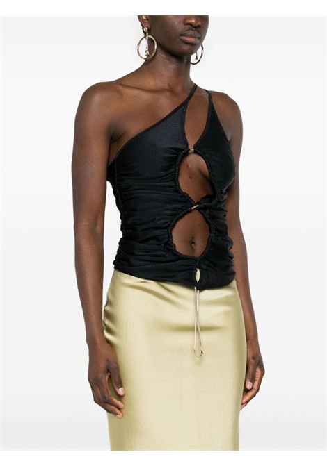 Top asimmetrico con cut-out in nero - donna AMEN | HMS24201009