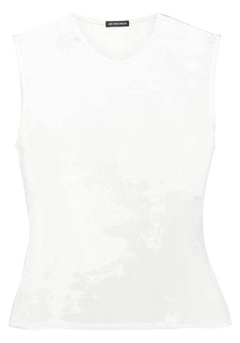 Top semi-trasparente in bianco Ann Demeulemeester - donna ANN DEMEULEMEESTER | Top | 2401WJTO05FA440002