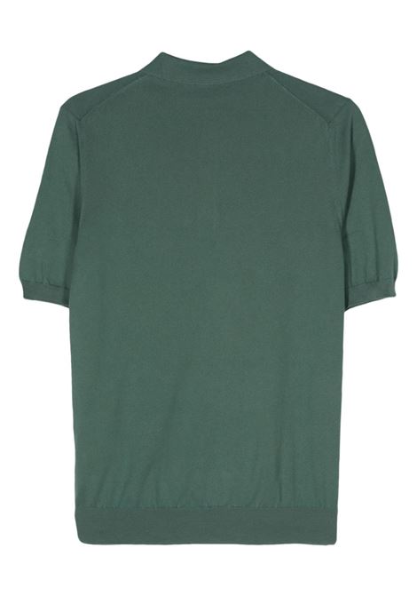 Dark green fine-knit polo shirt - men BOGLIOLI | 91303SA08060547