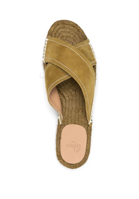 Green crossover-straps slides - women CASTAÑER | 023465405