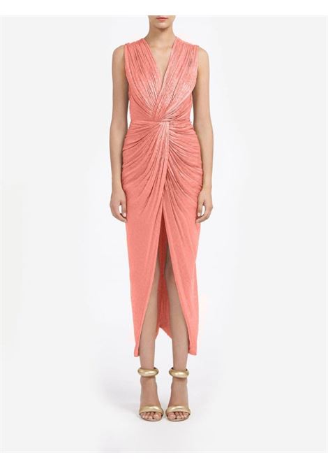 Pink Franca draped midi dress - women COSTARELLOS | SS2473CHRRYPNK