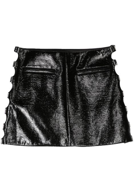 Black Multi Sangle trapeze miniskirt - women COURRÈGES | Skirts | 224CJU169VY00149999