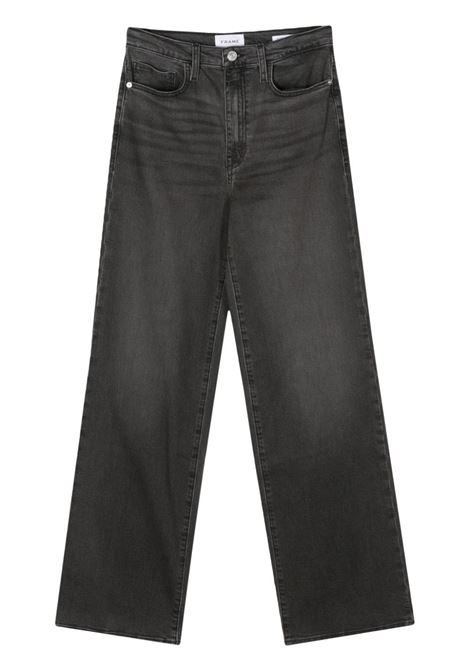Black whiskering-effect washed straight-leg jeans - women FRAME DENIM | Jeans | LJNWL142OBSN