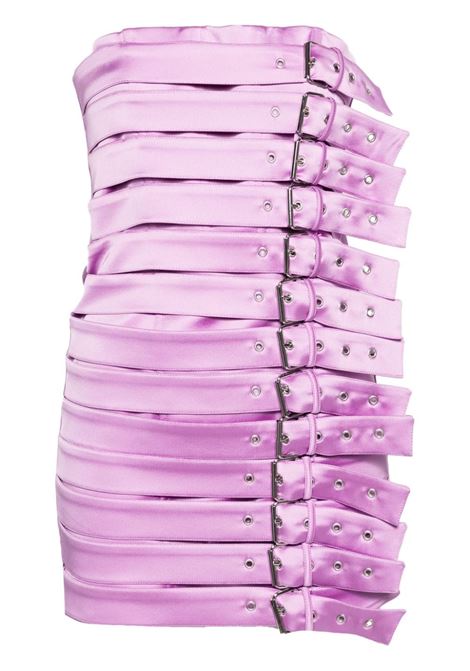 Lilac decorative buckle-detail satin dress - women GIUSEPPE DI MORABITO | Dresses | 02SSDR3620210970