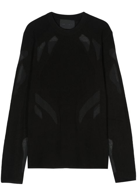 Maglione a pannelli semitrasparenti in nero - uomo HELIOT EMIL | Maglie | PRESS24M07057BLK01