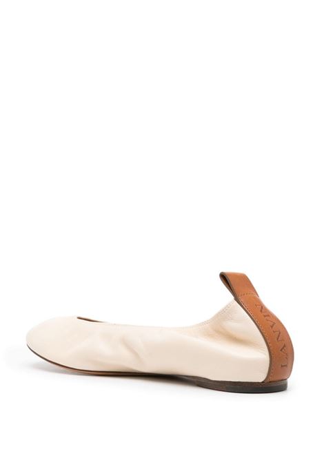 Beige round-toe ballerina shoes - women LANVIN | FWBAMB02NAPA052