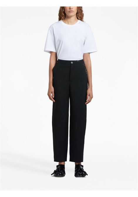 Pantaloni dritti con ricamo in nero - donna MARNI | PAMA0482SUTW83900N99