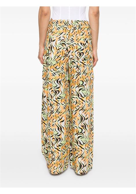 Pantaloni dritti con stampa in multicolore di Marni - donna MARNI | PAMA0494S1UTC399STR05