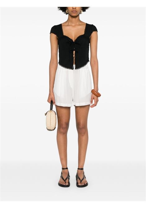 White semi-sheer shorts - women MAURIZIO | W01150377MZS4MAT24