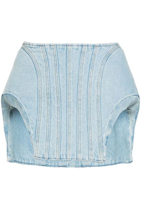 Light blue padded mini denim skirt Mugler - women MUGLER | 24S6JU05242112905