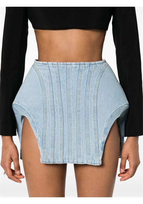 Light blue padded mini denim skirt Mugler - women MUGLER | 24S6JU05242112905