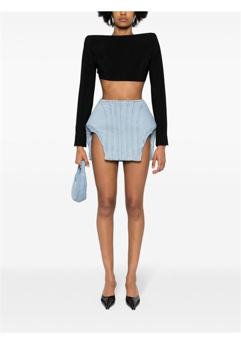 Light blue padded mini denim skirt Mugler - women MUGLER | 24S6JU05242112905